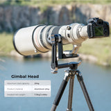 K&F CONCEPT Cabezal de Trípode Cardán, Panorámico de 360° de Aleación de Alta Resistencia con Placa de Liberación Rápida Arca-Swiss de 1/4 de Pulgada para Cámaras, Capacidad de Carga 20 KG