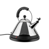 Alessi MG32 AZ - Hervidor de agua eléctrico e inalámbrico, acero inoxidable y mango de poliamida, color negro
