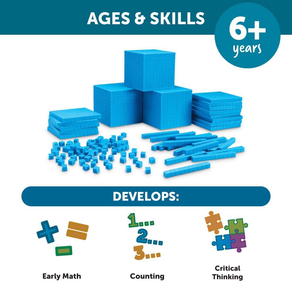 Learning Resources Set para el aula de bloques de plástico de base diez