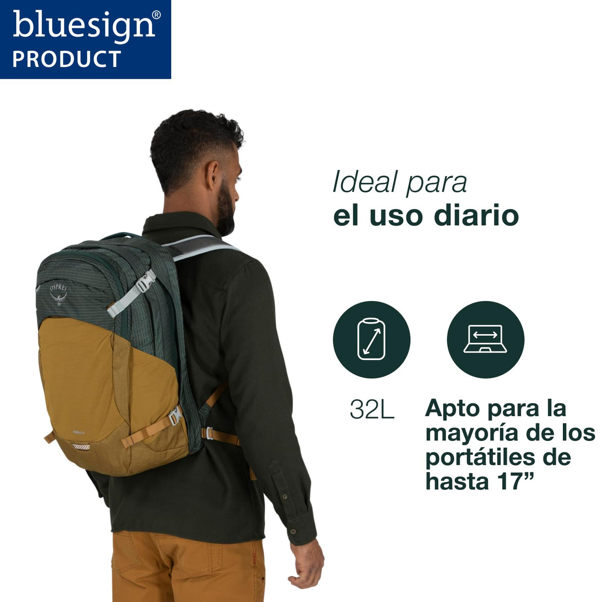 Osprey Nebula Unisex Mochila, 32L, Tungsten/Soundwave Grey Heather, O/S
