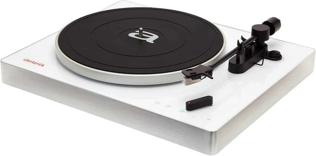 Aiwa APX-680BT/WH: Tocadiscos Bluetooth, 2 velocidades 33/45 RPM, Cápsula de Aluminio magnética, Brazo balanceado. Color: Blanco