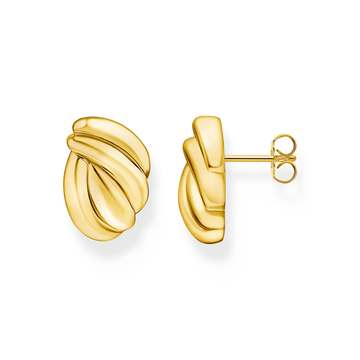 Thomas Sabo Pendientes de tuerca formas orgánicas 18k chapado en oro H2327-413-39