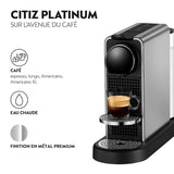 Nespresso Cafetera Krups Citiz Platinum Titanio Cafetera Dosis YY5077FD