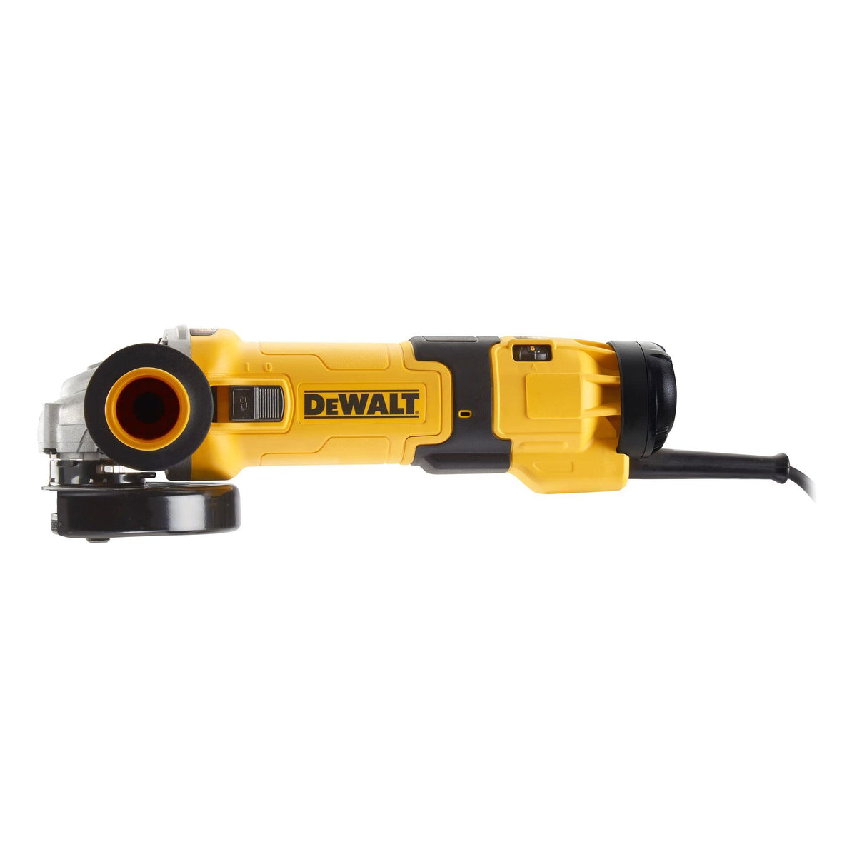 DEWALT DWE4257-QS - Mini-Amoladora Eléctrica de 125 mm, Potencia 1500W, Rosca M14, Velocidad hasta 10000 rpm, Protección contra Re-arranque, Sistema de Extracción de Polvo