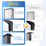 Swansea Tablón de anuncios con llave para 9 Hojas DIN A4丨Tablón de anuncios de Aluminio丨Negro丨Panel de anuncios para comunidad丨98 x 72 cm