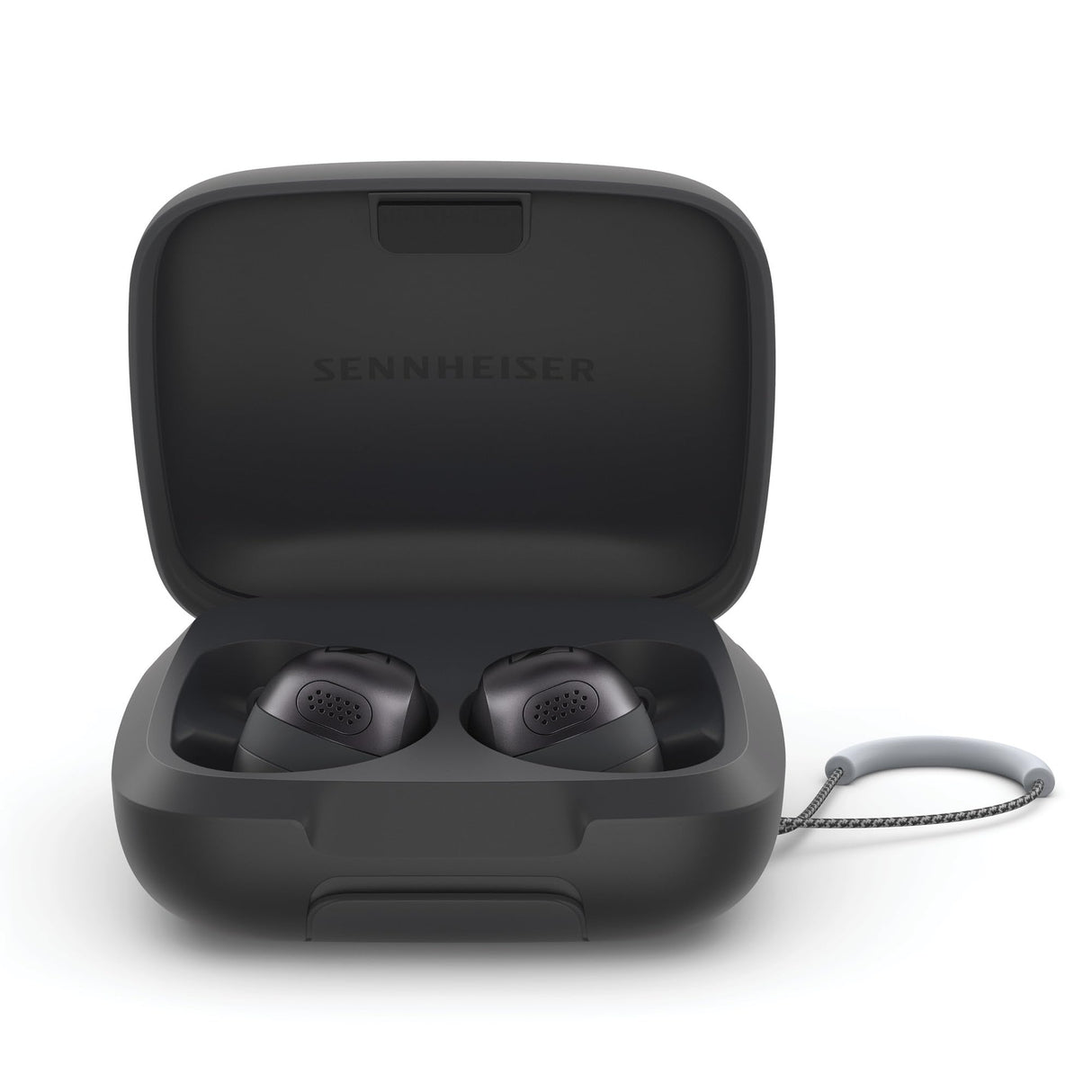 Sennheiser Momentum Sport Auriculares con Ajuste de Sonido Deportivo y ANC adaptativo, Ajuste Seguro, 24 Horas de duración de la batería - Grafito