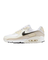 NIKE Wmns Air MAX 90, Sneaker Mujer, White Flat Pewter Lt Orewood Brn, 40.5 EU