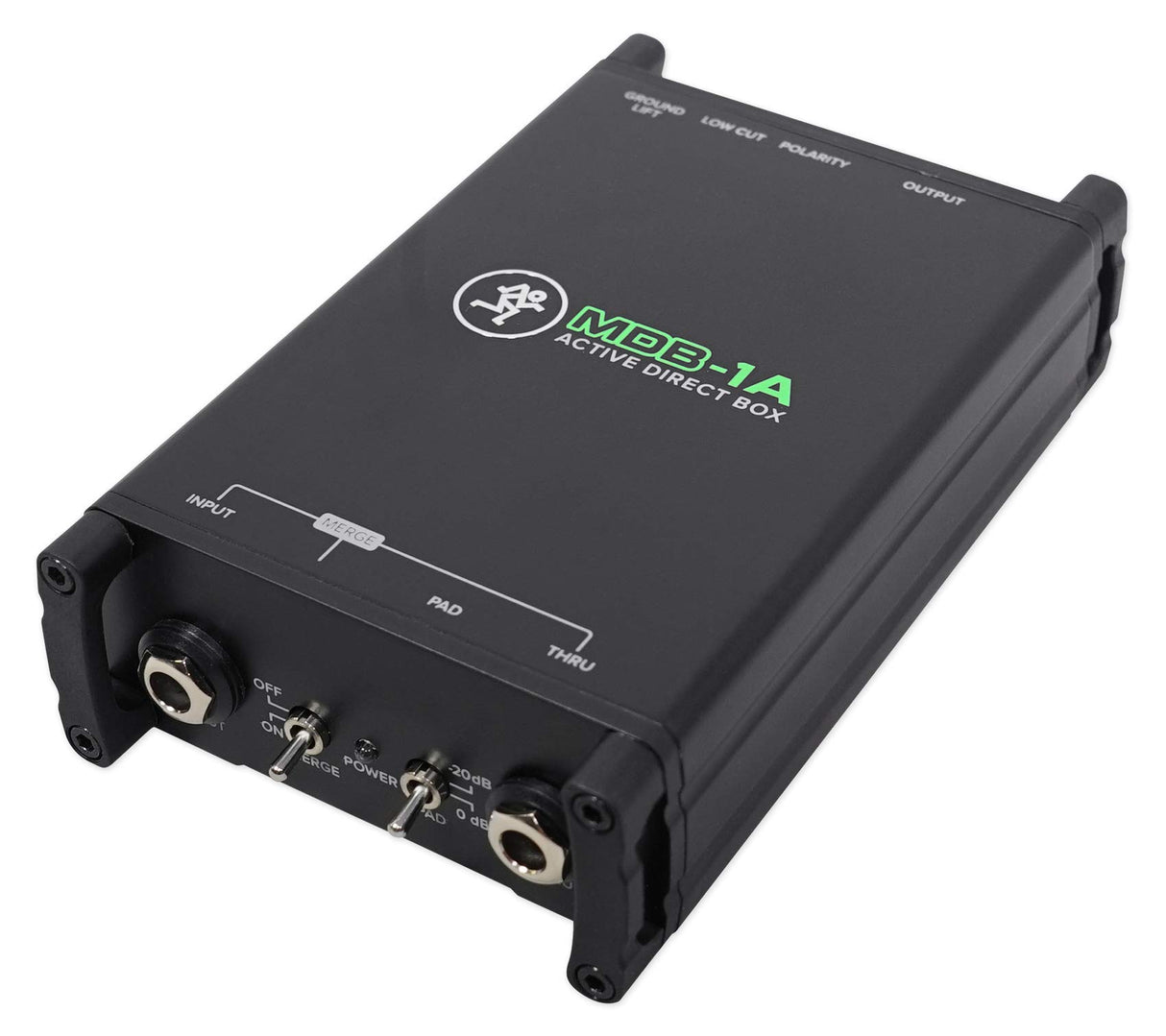 MACKIE MDB-1A caja de inyección directa (DI) activa con corte de graves, polaridad, Ground Lift, atenuador de -20 dB y Merge