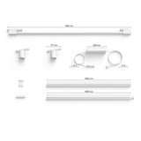 Philips Hue - Kit Perifo Iluminación en carril White and Color Ambiance - Set base de pared (blanco) de 200cm con 2 focos y tubo de luz Gradient - Anclajes incluidos
