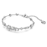 Swarovski Pulsera Gema, Tallas mixtas, Flor, Blanca, Baño de rodio