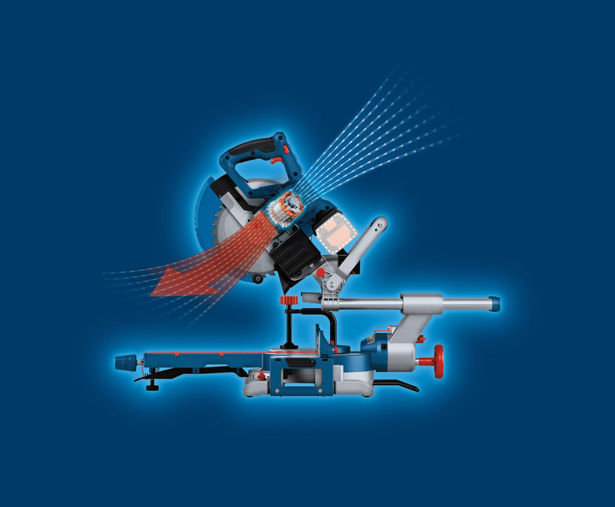 Bosch Professional BITURBO GCM 18V-216 D - Ingletadora telescópica a batería (Brushless, 18V, Ø 216 mm, Dual láser, cortes hasta 66 x 305 mm, sin batería)