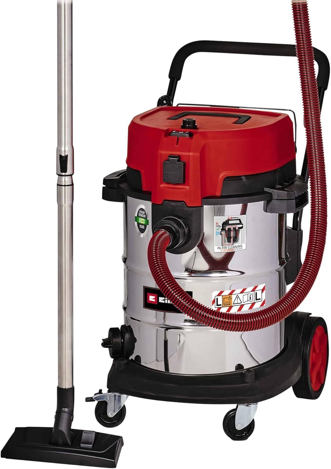 Einhell Aspirador en seco-húmedo TE-VC 2350 SACL (1600 W, clase de protección al polvo L, sistema de limpieza de filtros, potencia de aspiración 230 mbar, contenedor de acero inoxidable de 50 l)