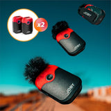 JOBY Wavo Air Sistema de Micrófono Inalámbrico de 2.4Ghz, 2 Transmisores y Montaje Diseñado, Vlogging, Producción Películas, Entrevistas, Micrófonos Inalámbricos, Smartphone, Cámara