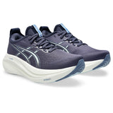 ASICS Tenis de Correr Gel-Nimbus 27 para Mujer, Niebla índigo/Gris frío, 40 EU
