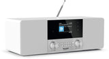 TechniSat - Radio Digital estéreo 4 C (Dab +, FM, Pantalla a Color, Bluetooth, conexión para Auriculares, Entrada Auxiliar, Pantalla OLED, 20 W RMS, Altavoz Elac), Color Blanco