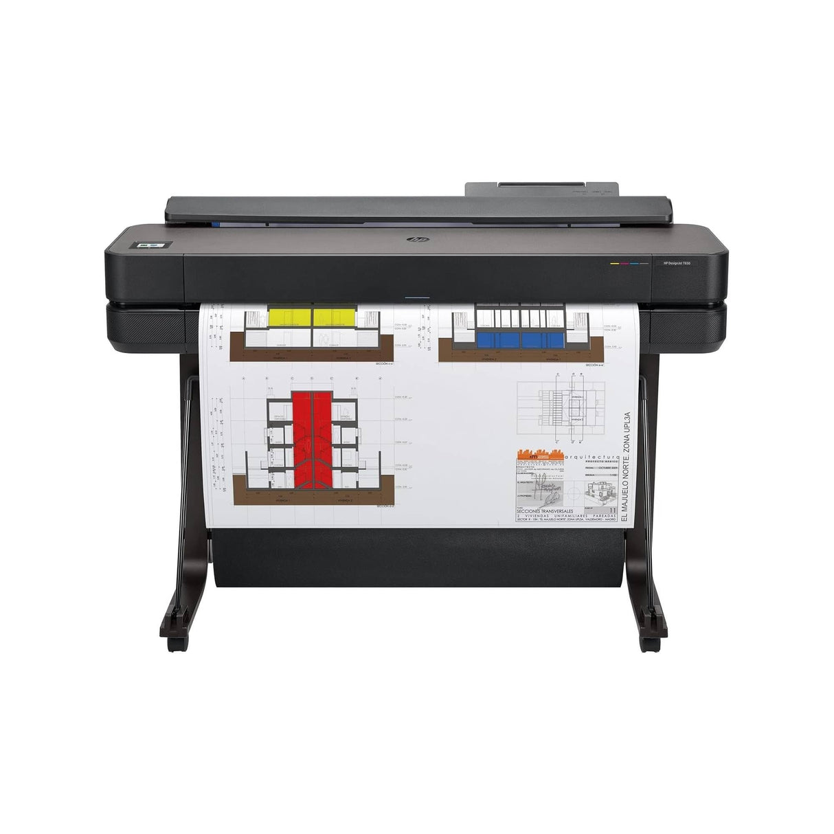 HP DesignJet T650 de 91 cm (5HB10D), Impresora de Gran Formato, Plotter, Estándar A4-A0, 82 Impresiones A1/h, Wi-Fi, Ethernet, USB, 2400x1200 dpi, Metal Reciclado, Garantía de 2 Años, HP Click, Negro
