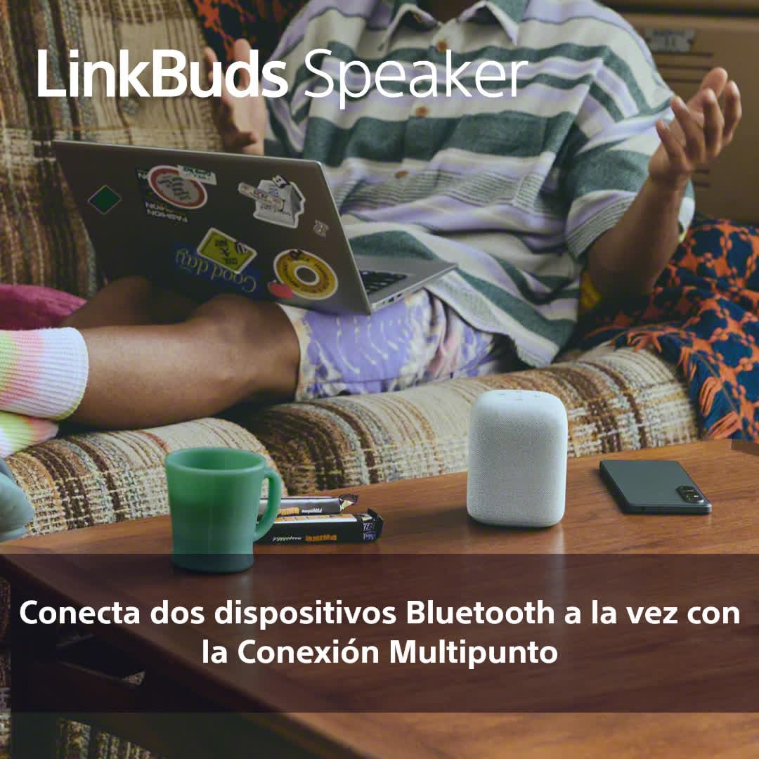 Sony LinkBuds Speaker – Altavoz portátil inalámbrico Bluetooth, IPX4, Resistente al Agua, 25 Horas de batería, Calidad de Llamada nítida, Exteriores, Viajes - Gris Claro