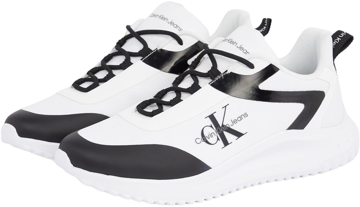 Calvin Klein Runner Sneaker para Hombre Zapatillas de Deporte, Blanco (Bright White/Black), 46