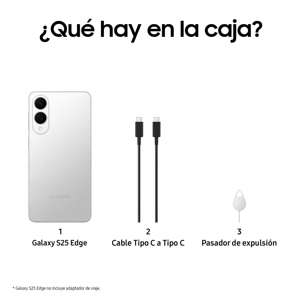 Samsung Galaxy S25 Edge 256GB Teléfono Móvil Fino con IA, Galaxy AI, 12GB RAM, Cámara 200MP, Batería Larga Duración, Garantía del Fabricante 3 Años + 1 Extra, Color Titanio Plata (Versión Española)