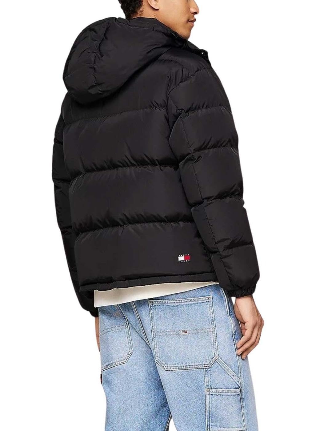 Tommy Jeans Cazadora Acolchada Hombre con Capucha, Negro (Black), XXL