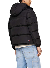 Tommy Jeans Cazadora Acolchada Hombre con Capucha, Negro (Black), XXL