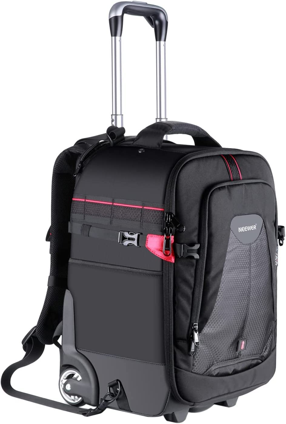 Neewer Maletín con Ruedas 2 en 1 para Cámaras: Antigolpes Acolchado y Extraíble, Asa Retráctil Oculta, para Cámara, Trípode, Flash, Lentes y Portátil. para Viajes en Avión