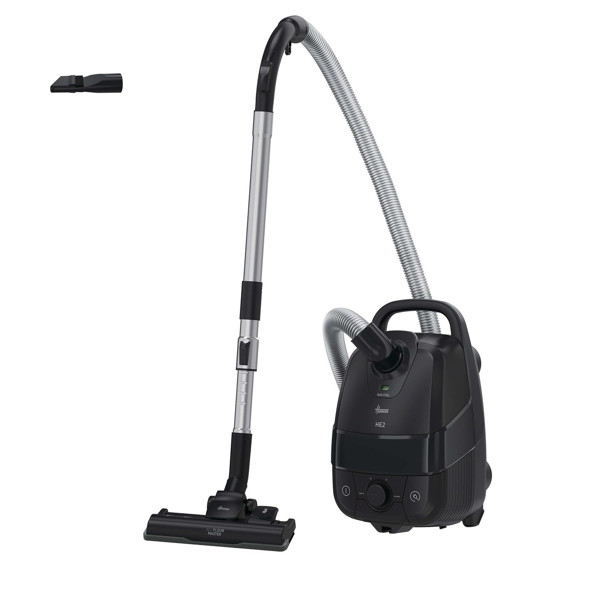 Hoover HE2 - Aspiradora con Bolsa compacta y Potente - para Suelos Duros y alfombras - Trineo con Cable - Filtro EPA - Bolsa 3,5L - Accesorios Integrados - Radio de acción 10 m - 850W [HE2Z10A]