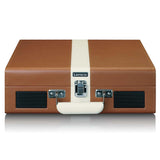 Classic Phono by Lenco TT-120 Tocadiscos - Tocadiscos con batería integrada - Bluetooth - 33, 45, 78 RPM - transmisión por correa - 2 altavoces - entrada auxiliar - salida RCA - 3,5 mm - marrón/blanco