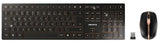 CHERRY DW 9000 SLIM, Set Inalámbrico de Escritorio, Distribución de Teclado Europeo (QWERTY), Bluetooth & 2.4 GHz RF, Teclas Silenciosas, Recargable, Negro/Bronce
