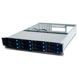 FANTEC 2563 SRC-2012X07-12G/6G 19" 4U 680mm Storage Case, 12x SAS/SATA Slots with 2 Status Leds Each, Slots for 3.5" and 2.5" Data Carriers, 1x USB 2 Port, 3X 80mm Fan