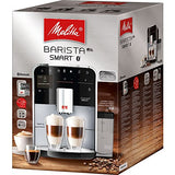 Melitta Barista T Smart F831-101, Cafetera Superautomática con Molinillo Silencioso, App Connect, Pantalla Táctil, 18 Recetas, 15 Bares, 1450 W, 1.8 litros, Acero inoxidable, Plata/Negro