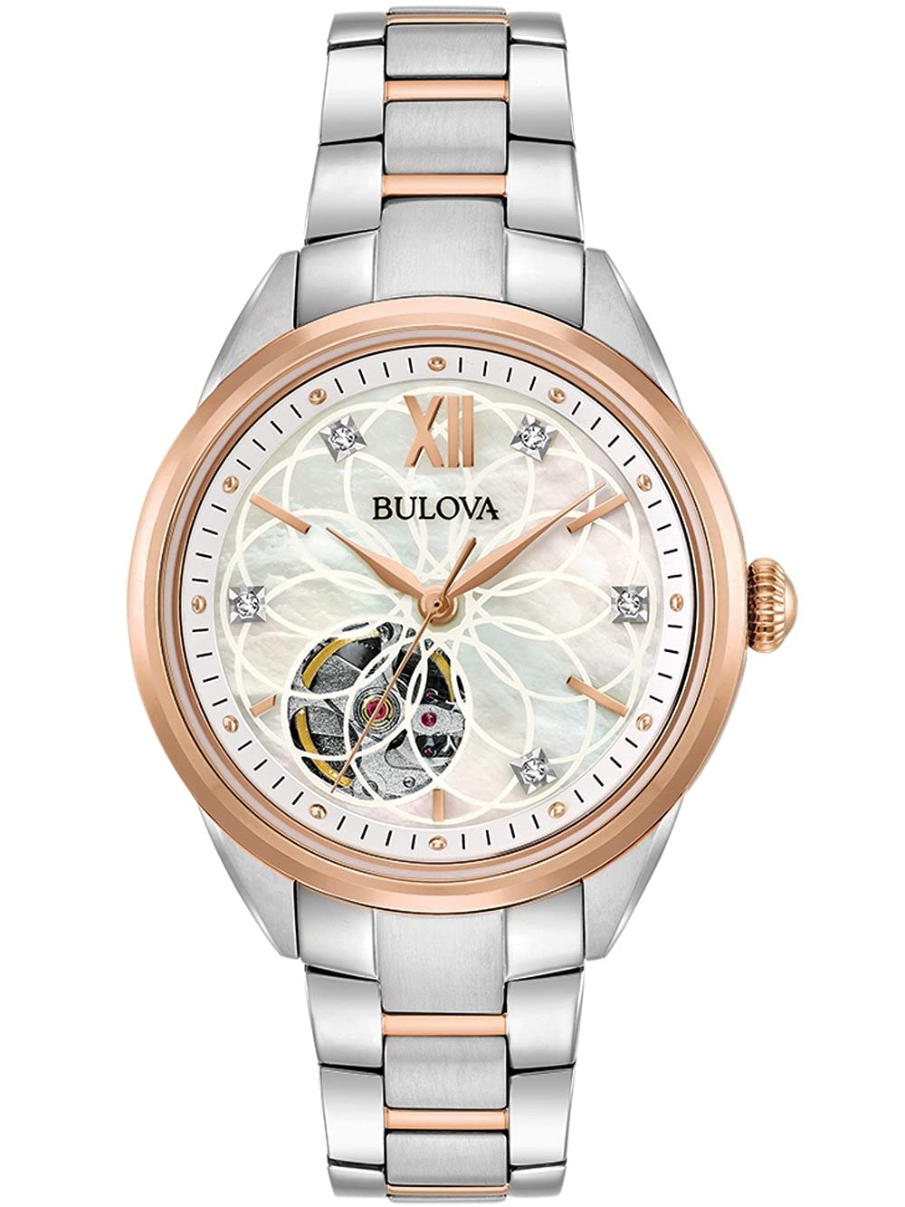 Bulova Reloj Analógico para Mujeres de Automáticamente con Correa en Acero Inoxidable 98P170