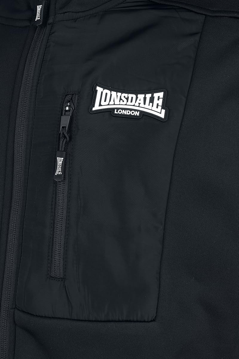 Lonsdale London Bulough Hombre chándal Negro M 95% Polyester,5% Elastán