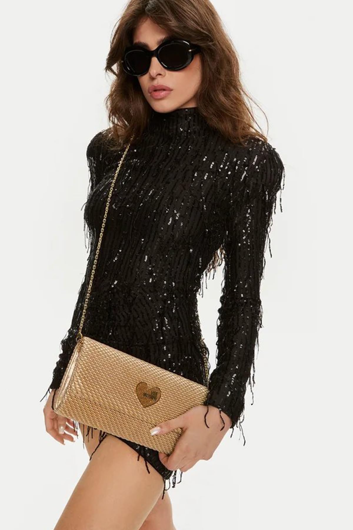 Love Moschino Bolso de Hombro Mujer Dorado Talla única