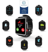 CPR Guardian III - Reloj de Alarma Personal SOS con detección de Alerta de caída y Seguimiento de ubicación por GPS (Negro)