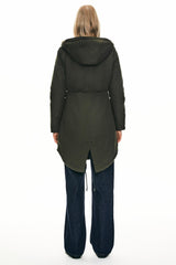 Orolay Chaqueta Mujer Invierno Parka de Mujer con Capucha y Forro Polar Chaqueta Acolchada para el Invierno Verde L