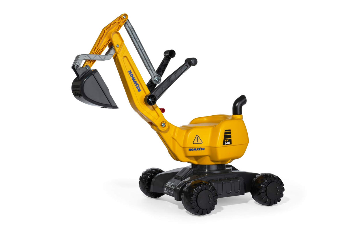 Rolly Toys RollyToys rollyDigger Komatsu (Juguete de Arena, Color Gris/Amarillo, para niños de 3 a 8 años, Bloqueo automático) 421169, 102 x 43 x 74 cm