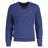 GANT Extrafina Lana de Cordero con Cuello en V Suter Pulver, Stone Blue Melange, L Hombres