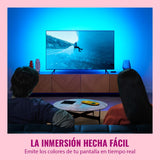 WiZ HDMI Sync Box con retroiluminación de TV - Sincroniza la luz con tus películas, juegos y música - HDMI 2.0 - Soporta 4K a 60Hz - Tira LED RGBIC para televisores de 55«-65» - Control por App/Voz