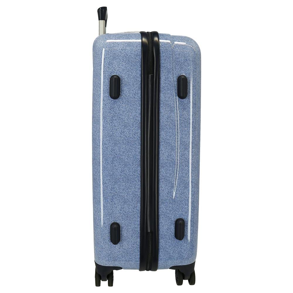 Marvel Spiderman Denim Juego de maletas Azul 55/68 cms Rígida ABS Cierre de combinación lateral 104L 6 kgs 4 Ruedas Dobles Equipaje de Mano