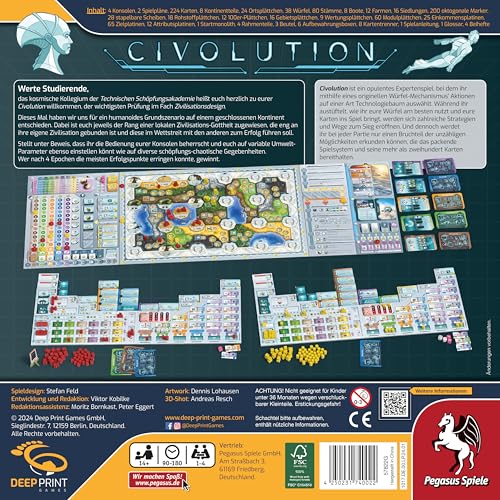 Pegasus Spiele- Civolution (Deep Print Games), tamaño (57822G)