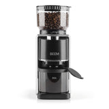 BEEM GRIND-PERFECT Molinillo de café eléctrico, 250 g, ajuste de grado de molienda de 35 niveles, mecanismo cónico, dosificación ajustable mediante rueda giratoria (2 – 12 tazas), molido directamente