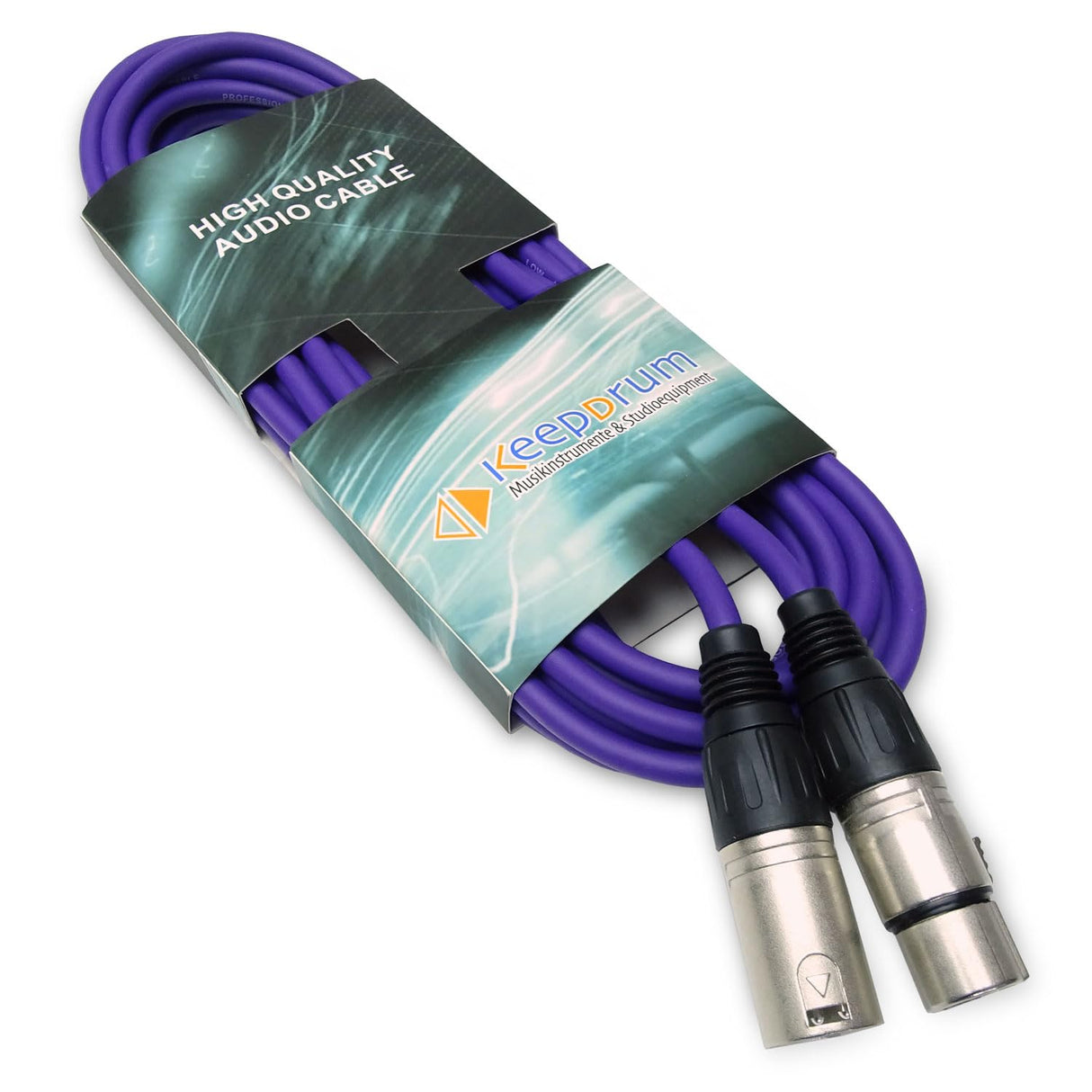 keepdrum mc001xx-6m-pu - Cable de micrófono XLR (3 pines, 6 m, 4 unidades), color lila