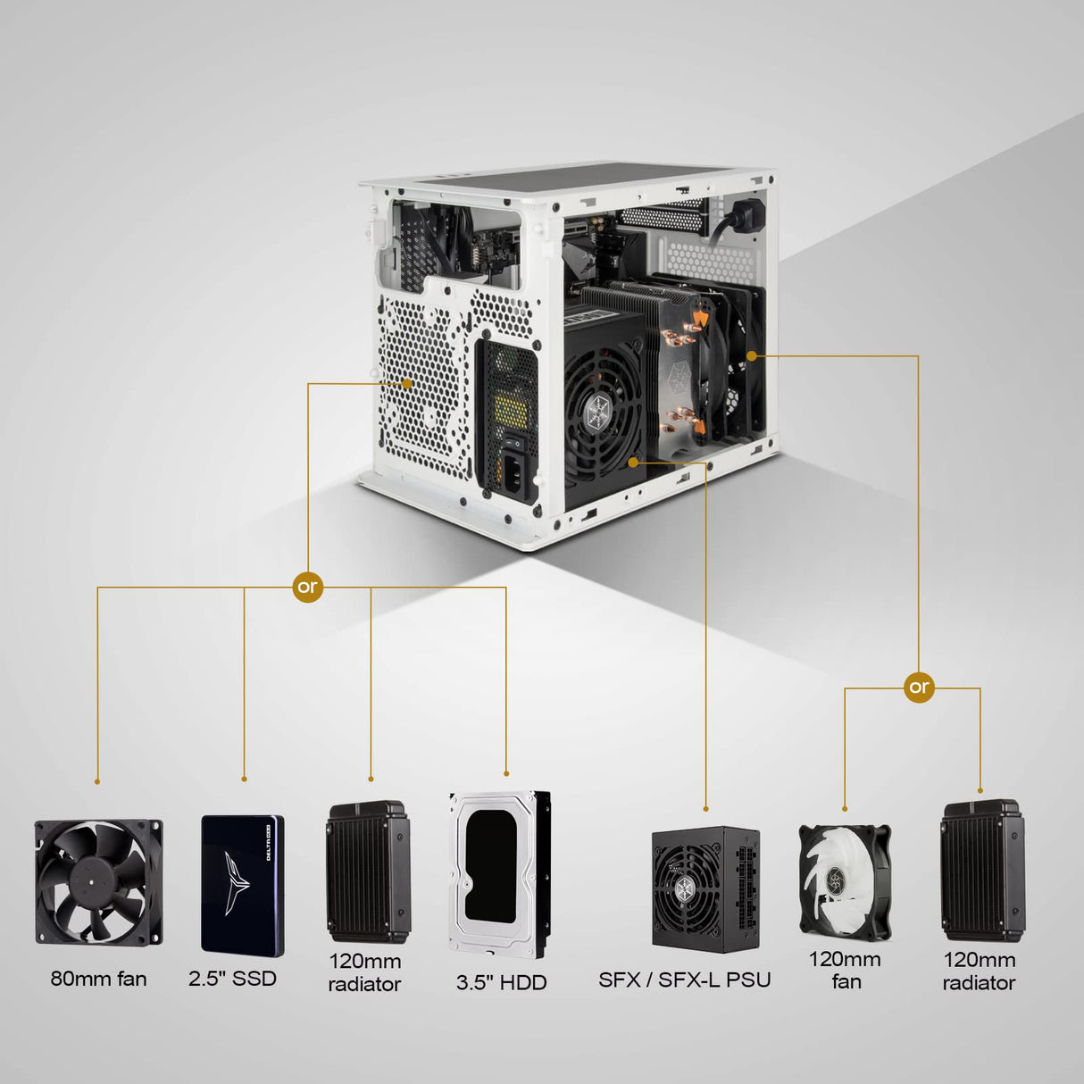 SilverStone Technology SUGO 16, Negro, Chasis Cubo Mini-ITX Fabricado Totalmente en Acero, SST-SG16B (Negro)