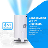 NK Mini Proyector Portátil - Resolución Full HD 1080P (Soporta 4K), Android, WiFi, Bluetooth, Mirror Link, Cristal 2.69" LCD, Altavoz Incorporado, HDMI y USB, Rotación 180°, (10'8 x 10'3 cm)
