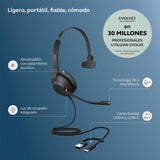 Jabra Evolve2 30 SE - Auriculares con Cable para micrófono con cancelación de Ruido, cancelación de Ruido