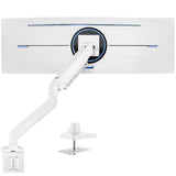 Vivo Brazo de Monitor de Aluminio monitores ultraanchos de hasta 49 Pulgadas y 33 Libras, Soporte de Montaje de Escritorio único, Altura neumática, VESA máxima 100 x 100, Blanco,