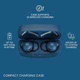 Urbanista Atlanta Auriculares Inalámbricos con Cancelación Activa de Ruido Híbrida, Auriculares Resistentes a Salpicaduras, Multipunto Bluetooth, Estuche de Carga Inalámbrica, Azul Acero