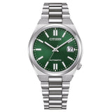 Citizen Reloj automático para Mujer con Correa de eslabones de Acero Inoxidable, 37 mm, Cristal de Zafiro, Fecha, Azul Hielo, NJ0200 en Diferentes Variantes, Plata, Moderno