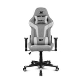 DRIFT GAMING DR90 – Silla Gaming ergonómica con reposacabezas y Lumbar, Respaldo reclinable 135°, Brazos 2D Ajustables, Tejido Transpirable, Base de Nylon y pistón de Gas Clase 4 – Gris/Blanco